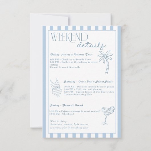 Seashells en Wedding Bells Coastal Bachelorette Kaart (Achterkant)