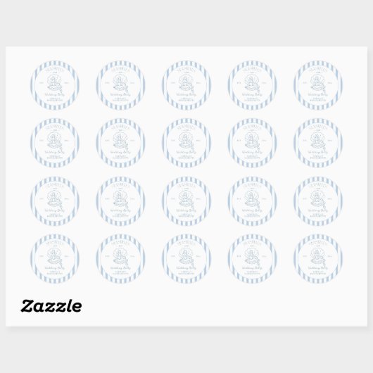 Seashells en Wedding Bells Coastal Bachelorette Ronde Sticker (Vel)