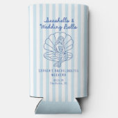 Seashells en Wedding Bells Coastal Bachelorette Seltzer Blikjeskoeler (Achterkant)