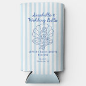 Seashells en Wedding Bells Coastal Bachelorette Seltzer Blikjeskoeler (Voorkant)
