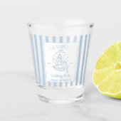 Seashells en Wedding Bells Coastal Bachelorette Shot Glas (Voorkant)