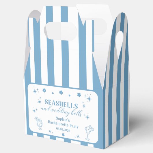 Seashells en Wedding Bells vrijgezellenfeest Bedankdoosjes (Geopend)