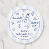 Seashells en Wedding Bells vrijgezellenfeest Bedankjes Labels (Voorkant)