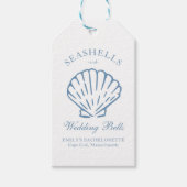 Seashells en Wedding Bells vrijgezellenfeest Cadeaulabel (Voorkant)
