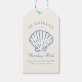 Seashells en Wedding Bells vrijgezellenfeest Cadeaulabel (Voorkant)