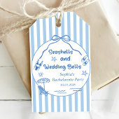 Seashells en Wedding Bells vrijgezellenfeest Cadeaulabel