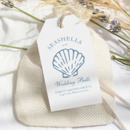 Seashells en Wedding Bells vrijgezellenfeest Cadeaulabel