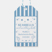Seashells en Wedding Bells vrijgezellenfeest Cadeaulabel (Voorkant)