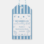 Seashells en Wedding Bells vrijgezellenfeest Cadeaulabel (Achterkant)