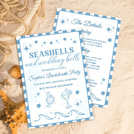 Seashells en Wedding Bells vrijgezellenfeest Kaart