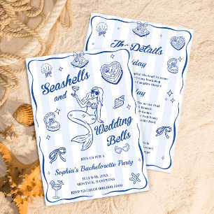 Seashells en Wedding Bells vrijgezellenfeest Kaart