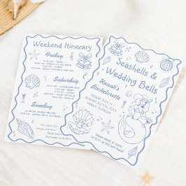 Seashells en Wedding Bells vrijgezellenfeest Kaart