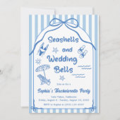 Seashells en Wedding Bells vrijgezellenfeest Kaart (Voorkant)