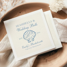 Seashells en Wedding Bells vrijgezellenfeest Servet