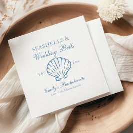 Seashells en Wedding Bells vrijgezellenfeest Servet