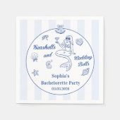 Seashells en Wedding Bells vrijgezellenfeest Servet (Voorkant)