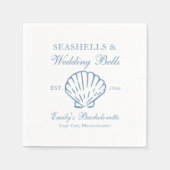 Seashells en Wedding Bells vrijgezellenfeest Servet (Voorkant)