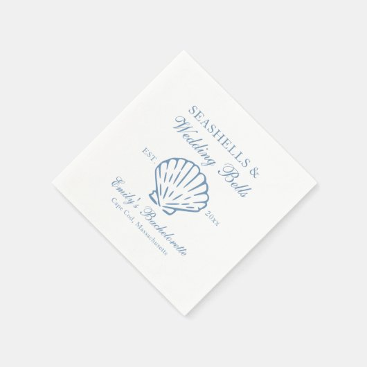 Seashells en Wedding Bells vrijgezellenfeest Servet (Hoek)