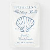 Seashells en Wedding Bells vrijgezellenfeest Spandoek (Verticaal)