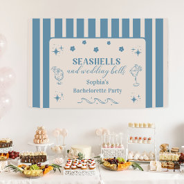 Seashells en Wedding Bells vrijgezellenfeest Spandoek