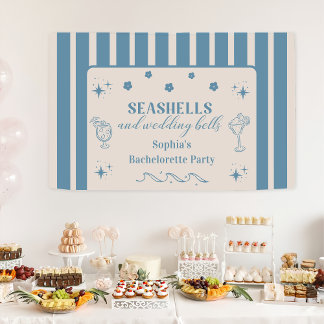 Seashells en Wedding Bells vrijgezellenfeest Spandoek