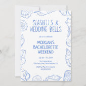 Seashells en Wedding Bells vrijgezellenweekend Kaart (Voorkant)