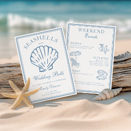 Seashells en Wedding Bells vrijgezellenweekend Kaart