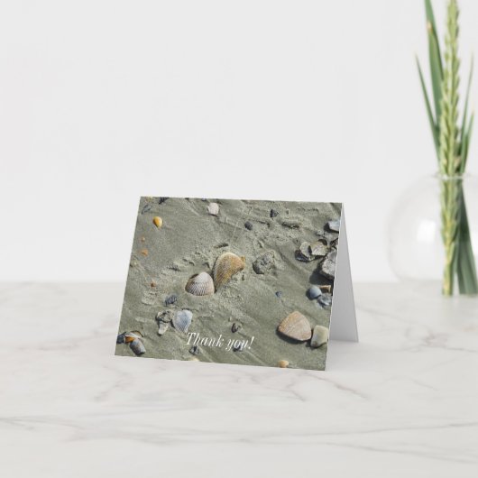 Seashells en Zand Dank u Kaart (Voorkant)