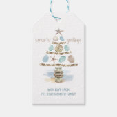 Seashells en Zeeen glas | Kerstabomen voor de kust Cadeaulabel (Voorkant)