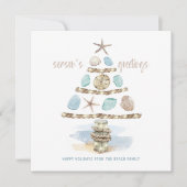 Seashells en Zeeen glas | Kerstabomen voor de kust Feestdagenkaart (Voorkant)