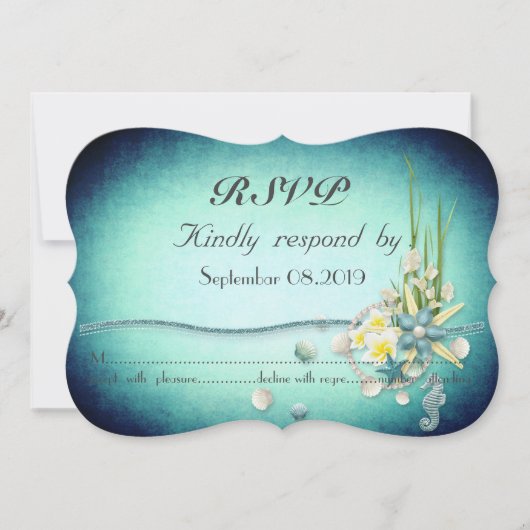 Seashells, Flowers RSVP Kaart (Voorkant)