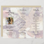 Seashells Folded Photo Wedding Ceremony Program (Voorkant / Achterkant)