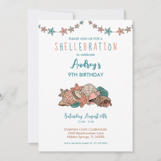 Seashells Girls Beach Verjaardag Kaart (Voorkant)