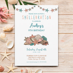 Seashells Girls Beach Verjaardag Kaart