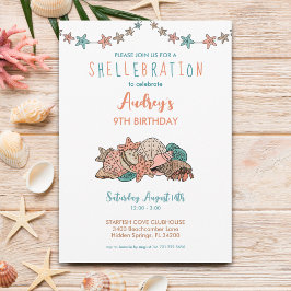 Seashells Girls Beach Verjaardag Kaart