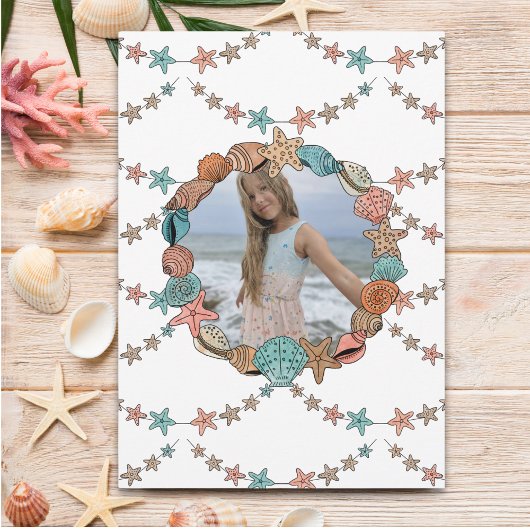 Seashells Girls Beach Verjaardag Kaart