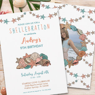 Seashells Girls Beach Verjaardag Kaart