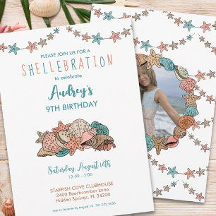 Seashells Girls Beach Verjaardag Kaart