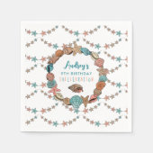 Seashells Girls Verjaardag Beach Party Servet (Voorkant)