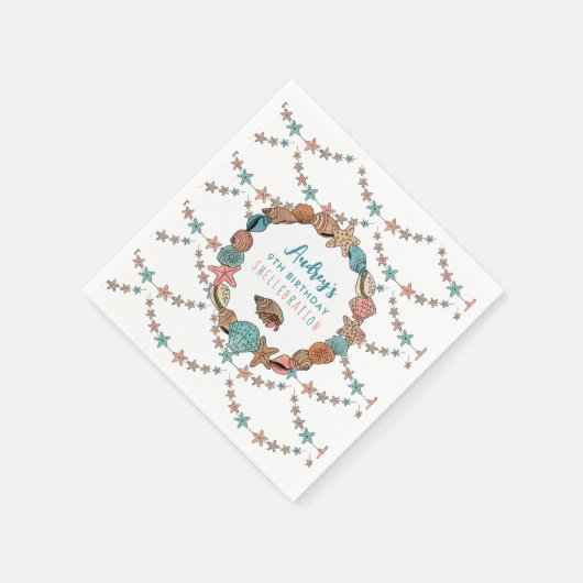 Seashells Girls Verjaardag Beach Party Servet (Hoek)