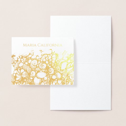 Seashells Gold Folie Kaarten (Display)