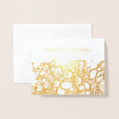Seashells Gold Folie Kaarten (Voorkant met envelop)