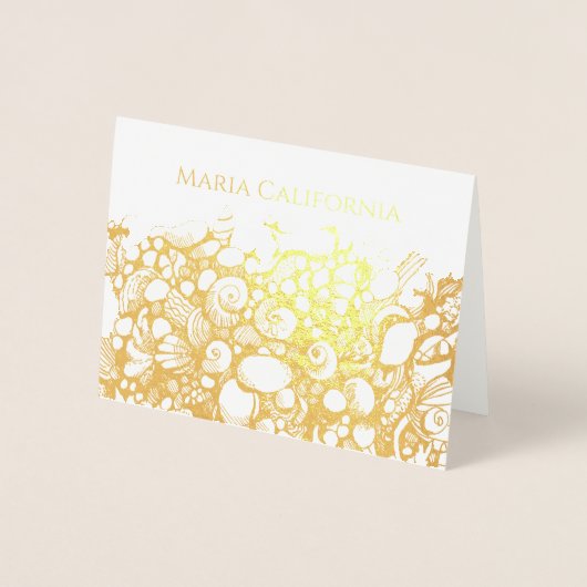 Seashells Gold Folie Kaarten (Voorkant)