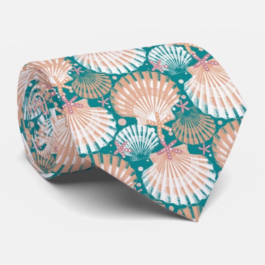 Seashells green stropdas (Opgerold)