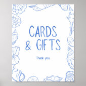 Seashells Hand getrokken Kaarten en geschenken Poster (Voorkant)