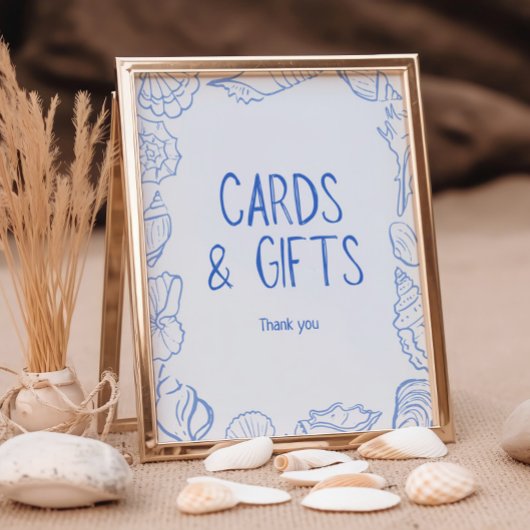 Seashells Hand getrokken Kaarten en geschenken Poster