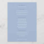 Seashells hart monogram waterverf bruiloft blauw menu (Achterkant)