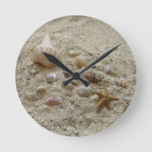 Seashells in Beach Sand Ronde Klok (Voorkant)