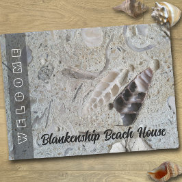 Seashells in Concrete Beach House Custom Deurmat