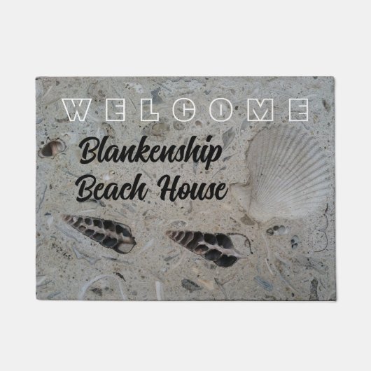 Seashells in Concrete Custom Beach House Deurmat (Voorkant)